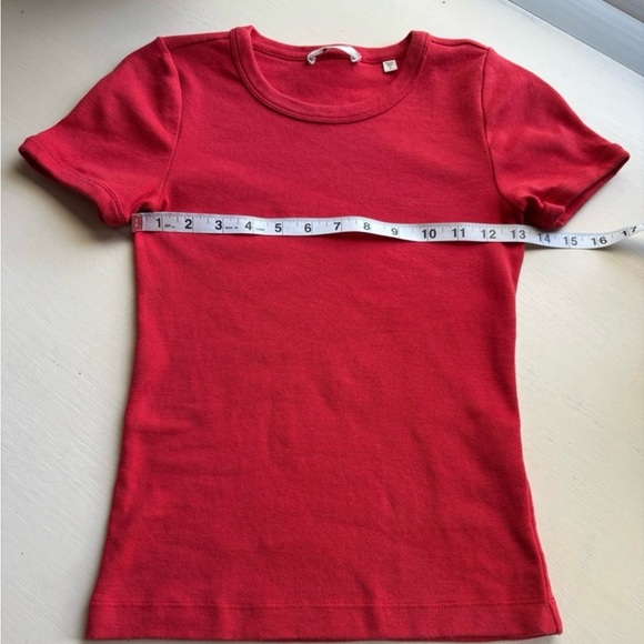 🍒Doen🍒Vivi Cotton Tee in Scarlett Size Small - Picture 10 of 11